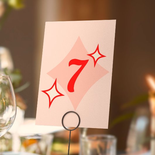 Retro Diner Table Numbers Tischnummer