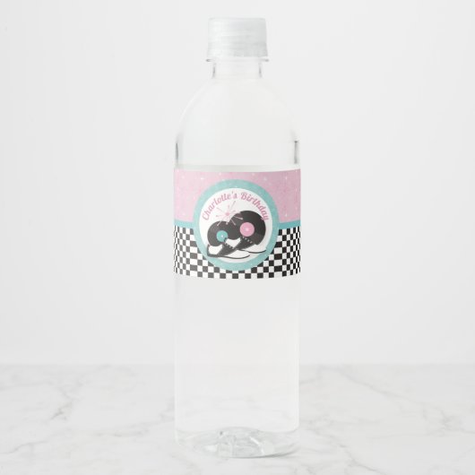 Retro Diner Water Flasche Label aus den 50er Jahre Wasserflaschenetikett (Vorderseite)
