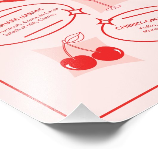 Retro Diner Wedding Bar Menu Fotodruck (Ecke)