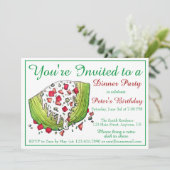 Retro Dinner Party Iceberg Salat Einladung (Stehend Vorderseite)