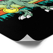 Retro Dino Dinosaur Golfer Geschenk T Rex Disc Gol Poster (Ecke)