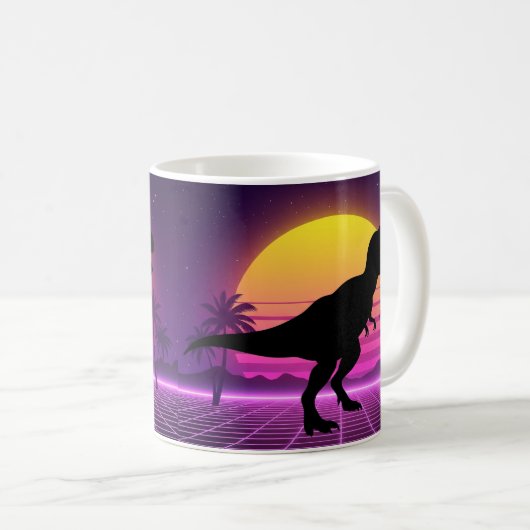 Retro Dino Vibes Kaffeetasse (VorderseiteRechts)