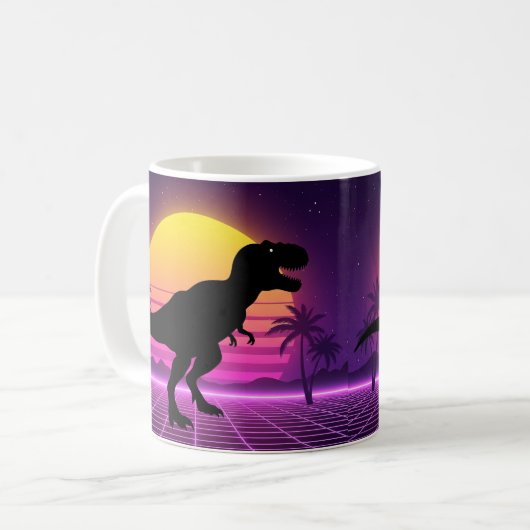 Retro Dino Vibes Kaffeetasse (Vorderseite Links)