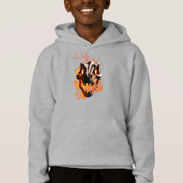 Retro Dinosaur Toter Brennschädel in Feuer Hoodie