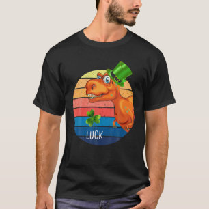 Retro Dinosaur Trex St. Patrick's Day, Lucky Shamr T-Shirt