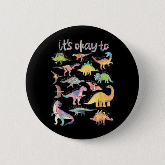 Retro-Dinosaurier, anders zu sein T-Rex Autismus Button (Vorderseite)