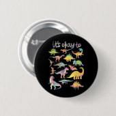 Retro-Dinosaurier, anders zu sein T-Rex Autismus Button (Vorne & Hinten)