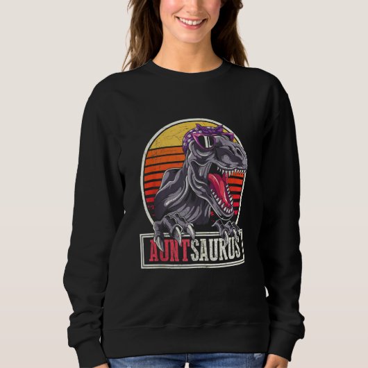 Retro Dinosaurier Cool Tante Auntsaurus T Rex Sweatshirt (Vorderseite)