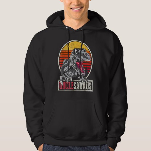 Retro Dinosaurier Cool Uncle Unclesaurus Rex Hoodie (Vorderseite)