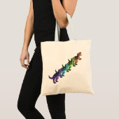Retro Dinosaurier-Popkunst-Taschentasche Tragetasche (Vorderseite (Produkt))