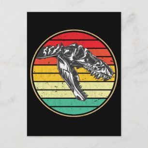 Retro-Dinosaurier-Schädel Dino Postkarte
