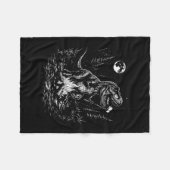 Retro-Dinosaurier-S'mores-Lagerfeuer-Mond-Camper Fleecedecke (Vorderseite (Horizontal))