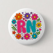 Retro Diplomierte Krankenschwester Button (Vorderseite)