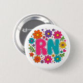 Retro Diplomierte Krankenschwester Button (Vorne & Hinten)