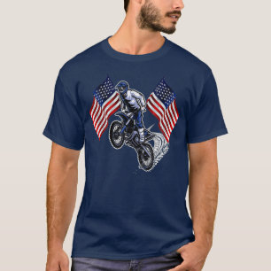 Retro Dirt Bike Motocross 4. Juli Amerikaner T-Shirt