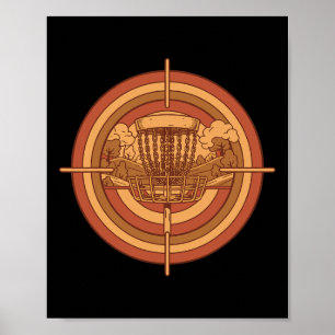 Retro-Disc-Golf-Korbbasketziel Flying Disc Golfing Poster