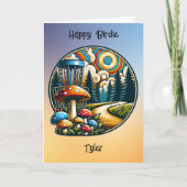 Retro Disc Golf psychedelischer Geburtstag Karte (Vorderseite)