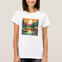 Retro Disc Golf Sunset and Trees