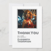 Retro Disco Abschluss Foto Dankeskarte (Vorderseite)