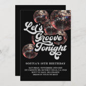 Retro Disco Ball 70er Groovy Party Einladung (Vorne/Hinten)