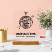 Retro Disco Ball Audio Guest Book Acrylschild (Hochzeit)