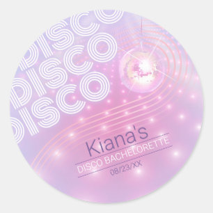Retro Disco Ball Bachelorette V2 ID928 Runder Aufkleber