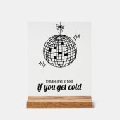Retro Disco Ball Blanket Gefallen Hochzeit Acrylschild (Vorderseite)