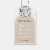 Retro Disco Ball Brautparty Geschenkanhänger (Vorderseite)