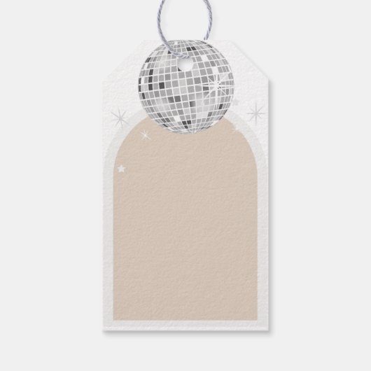 Retro Disco Ball Brautparty Geschenkanhänger (Rückseite)