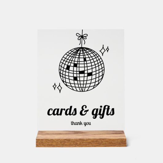 Retro Disco Ball Cards & Geschenke Acrylschild (Vorderseite)