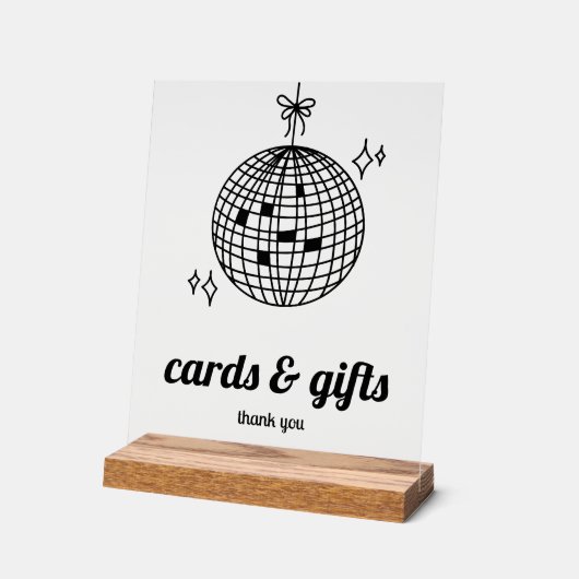Retro Disco Ball Cards & Geschenke Acrylschild (Winkel)