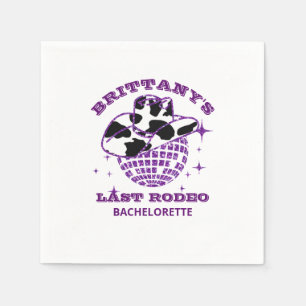 Retro Disco Ball Cowgirl Hat Junggeselinnen-Abschi Serviette