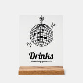 Retro Disco Ball Drinks Party Acrylschild (Vorderseite)