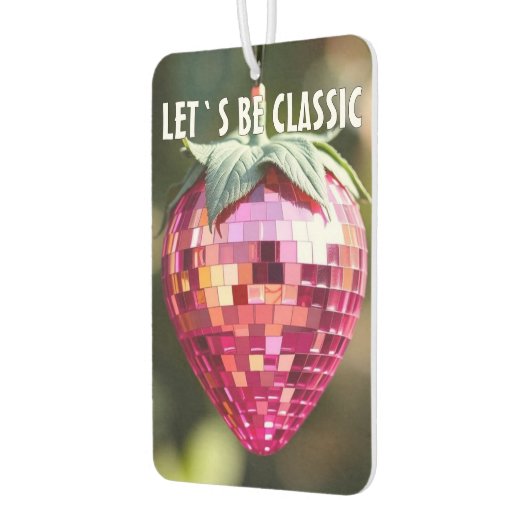 Retro Disco Ball Erdbeere Autolufterfrischer (Links)