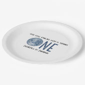 Retro Disco Ball First Birthday Party Pappteller (Schrägansicht)