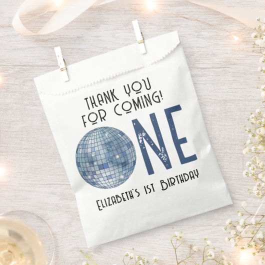 Retro Disco Ball First Birthday Party THANK YOU Geschenktütchen (Ausgeschnitten)