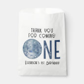 Retro Disco Ball First Birthday Party THANK YOU Geschenktütchen (Vorderseite)