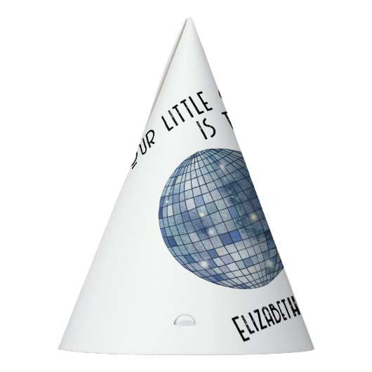 Retro Disco Ball First Birthday  Partyhütchen (Links)