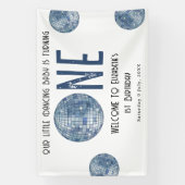 Retro Disco Ball First Year 1st Birthday Party Banner (Vertikal)