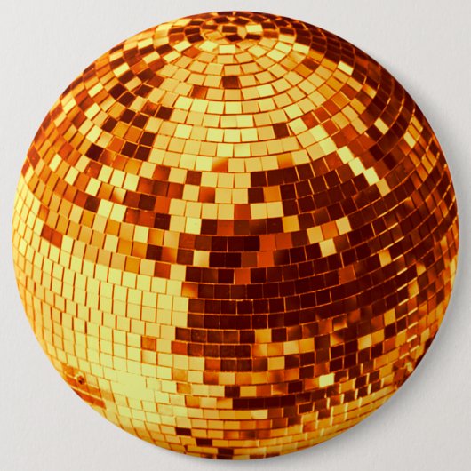 Retro Disco Ball funkeln Glitzer Gold Geburtstag Button (Vorderseite)