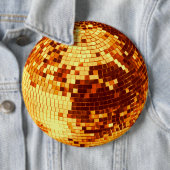 Retro Disco Ball funkeln Glitzer Gold Geburtstag Button (Beispiel)