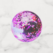 Retro Disco Ball funkeln Glitzer Rosa Geburtstag Konfetti (Klein Vorderseite)