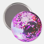 Retro Disco Ball funkeln Glitzer Rosa Geburtstag Magnet (Vorderseite/Rückseite)