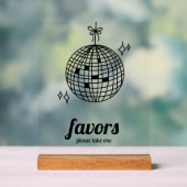 Retro Disco Ball Gastgeschenke Hochzeiten Acrylschild (Neutral)