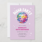Retro Disco Ball Geburtstag Einladung (Vorderseite)