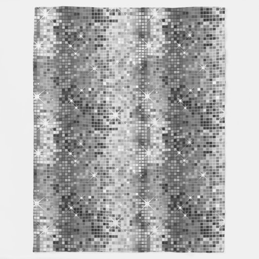 Retro-Disco-Ball Glitzer 2 Fleecedecke (Vorderseite)