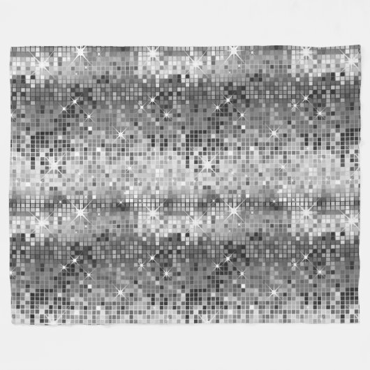 Retro-Disco-Ball Glitzer 2 Fleecedecke (Vorderseite (Horizontal))
