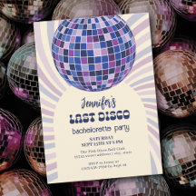 Retro Disco Ball Groovy 70er Junggeselinnen-Abschi