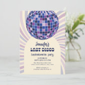 Retro Disco Ball Groovy 70er Junggeselinnen-Abschi Einladung (Stehend Vorderseite)
