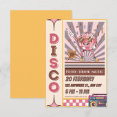 Retro Disco Ball Groovy 70s 80s Party Invitation Einladung (Vorne/Hinten)
